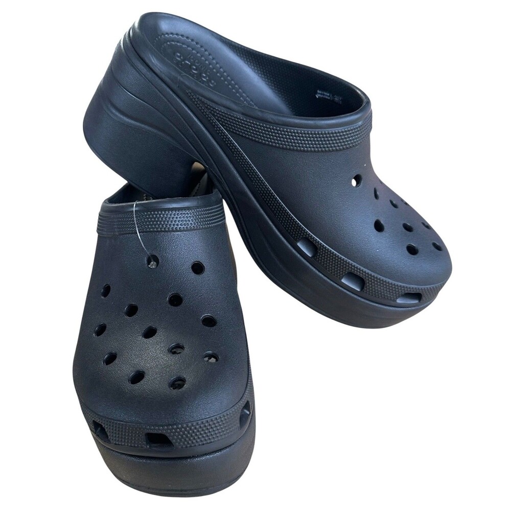 Crocs Women's Siren Crush Clogs Platform Heels Size 11 Black - Picture 3 of 11